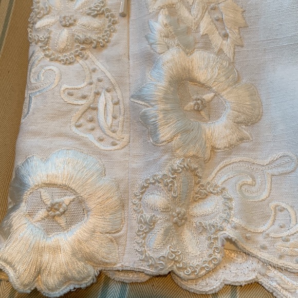 INTERMIX KAYLA EMBROIDERED WHITE COTTON LINEN BLEND SHORTS FULLY LINED SIZE 4 - Picture 16 of 16